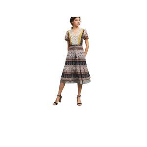 Bohemian Floral Striped Midi Dress By One September XL